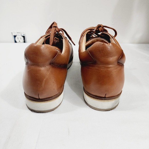 Anthony Veer Barack Court Calfskin Leather Lace-up Sneaker in Tan Men's Size 13D - Picture 5 of 16